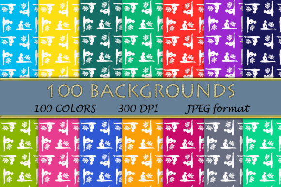 100 Yoga Lotus Pattern Digital Papers