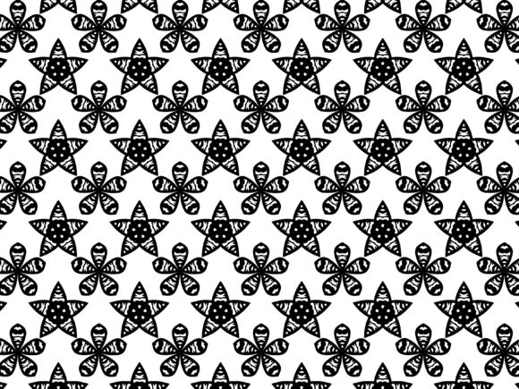 Fractal Pattern Star Leaf Round Sharp