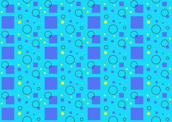 Seamless Pattern Circle Square Blue